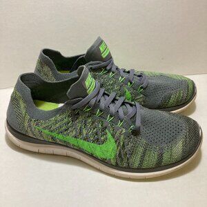 Nike Free 4.0 Flyknit Running Shoes Men Size 11Green Gray